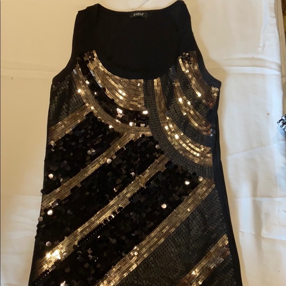 black and gold sequin top